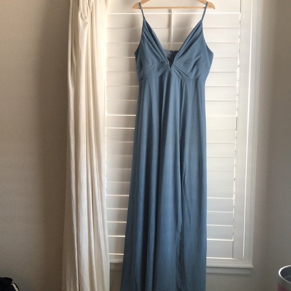 Lulus Slate Blue Maxi Dress | Dance with Me Dress | Slate Blue Bridesmaid Dress - Picture 6 of 11